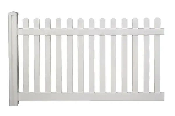White vinyl classic picket fence panel