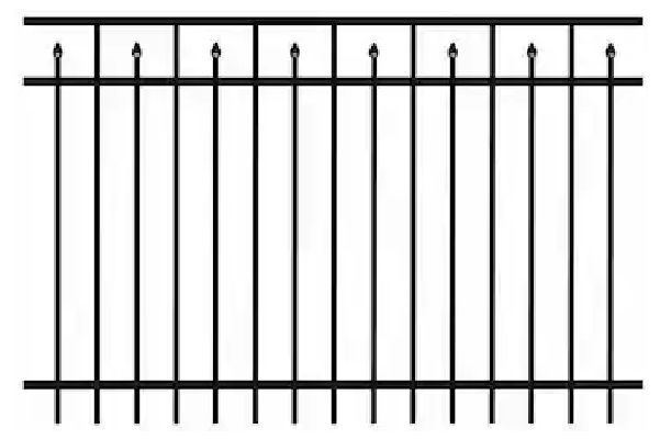 Fence Tampa - Standard-Duty 4 ft. H x 6 ft. W Black Aluminum