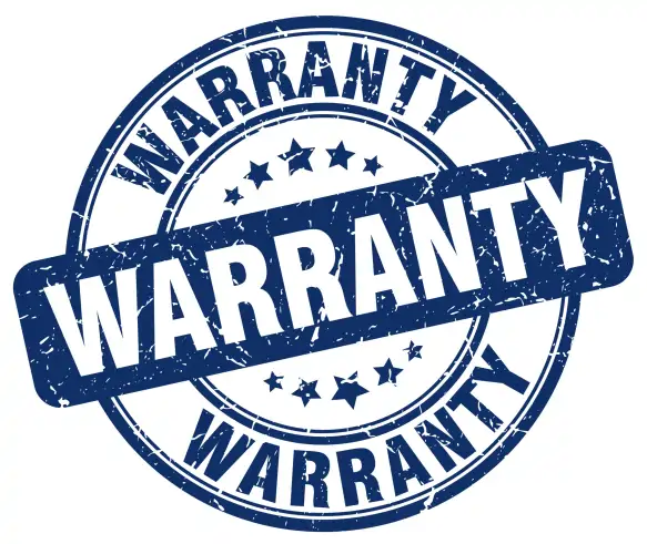 Blue warranty stamp with stars